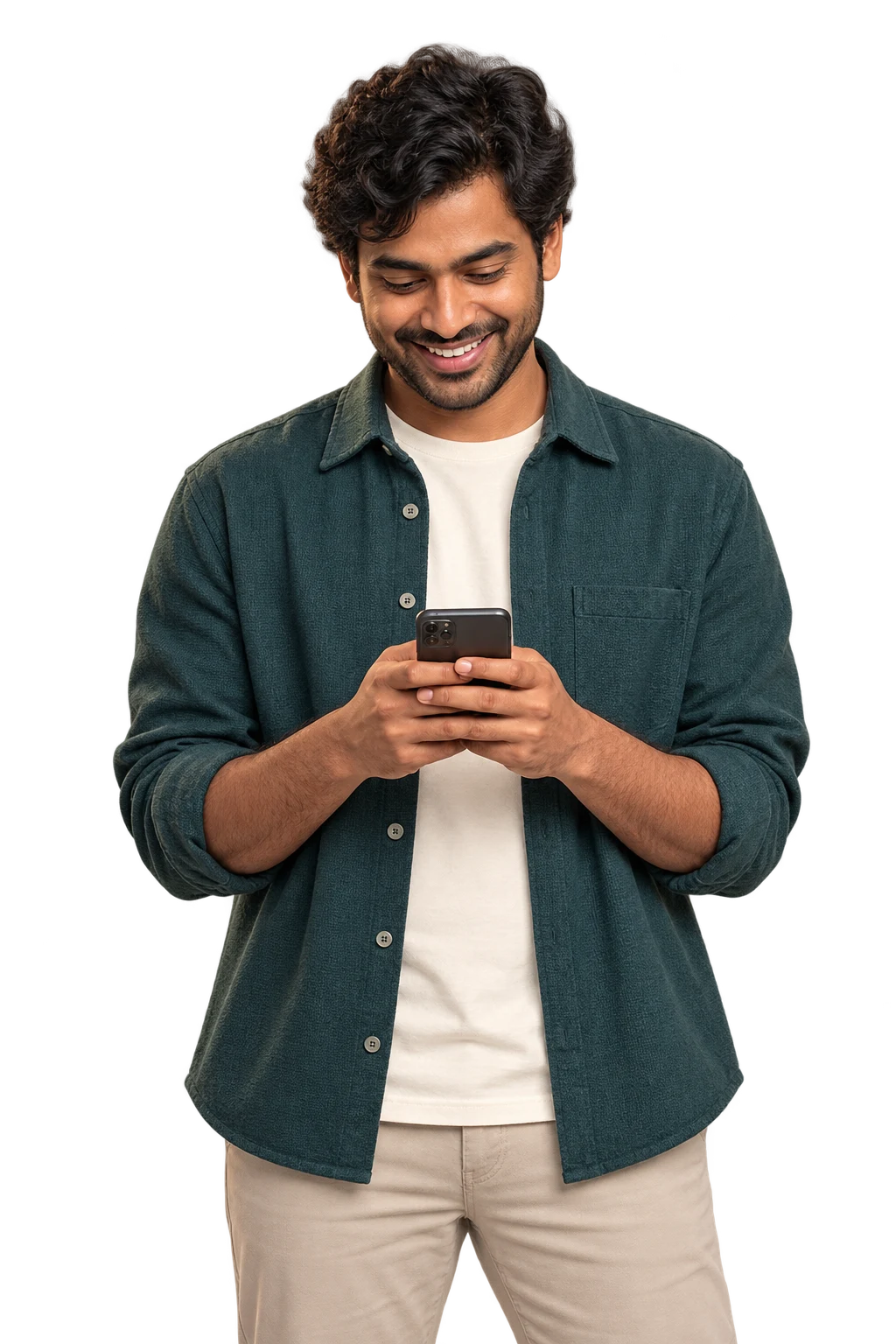 A business owner reviewing website insights on a phone